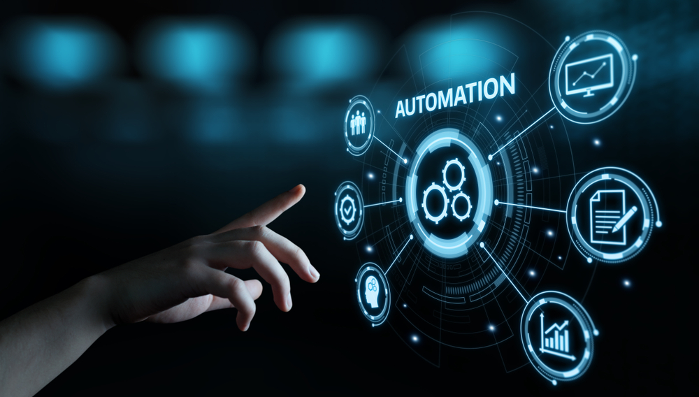 hand pointing to Digital Worker automated process dashboard
