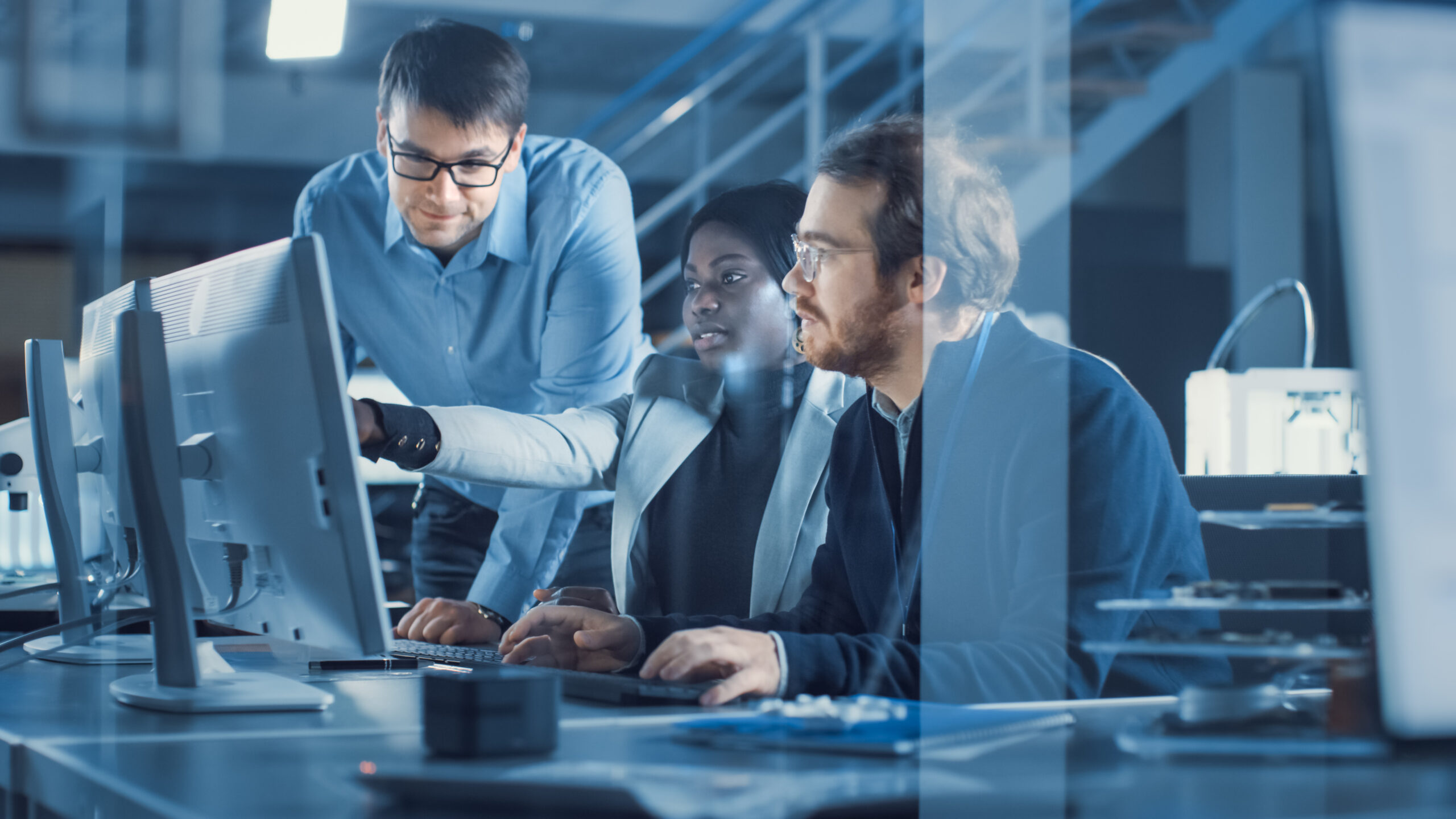 IT professionals discussing