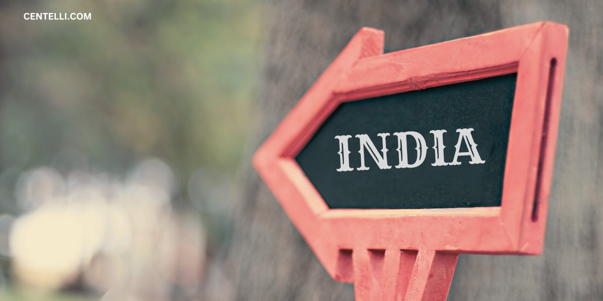 'India' indicated on a directional signboard.