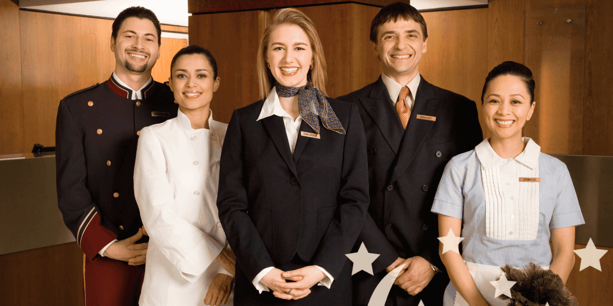 Happy Group of Hospitality Employees