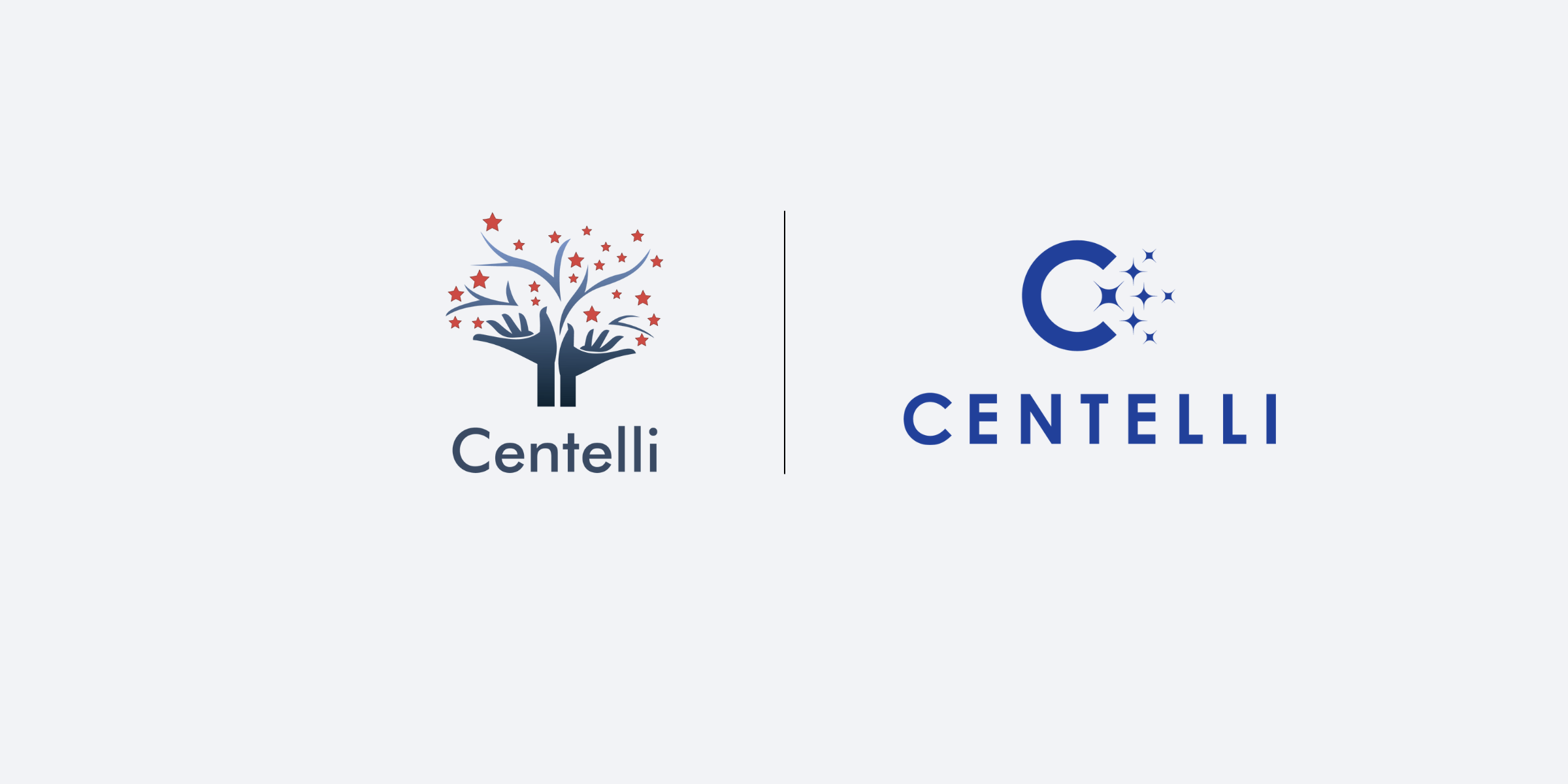 image displaying Centelli rebrand logo vs old look