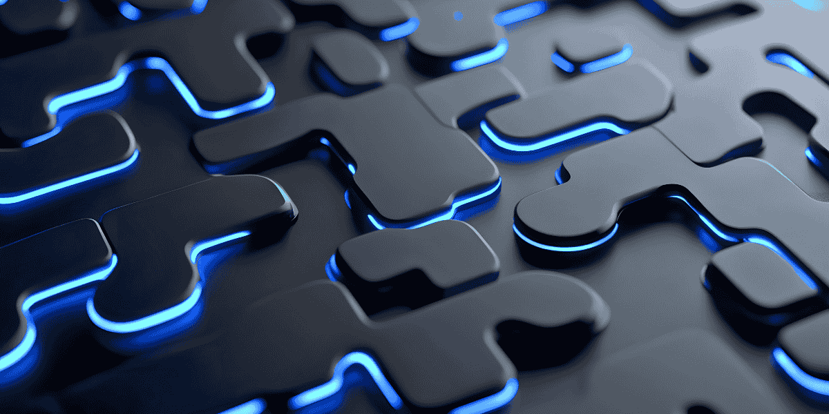 Abstract illustration depicting enterprise automation ecosystem